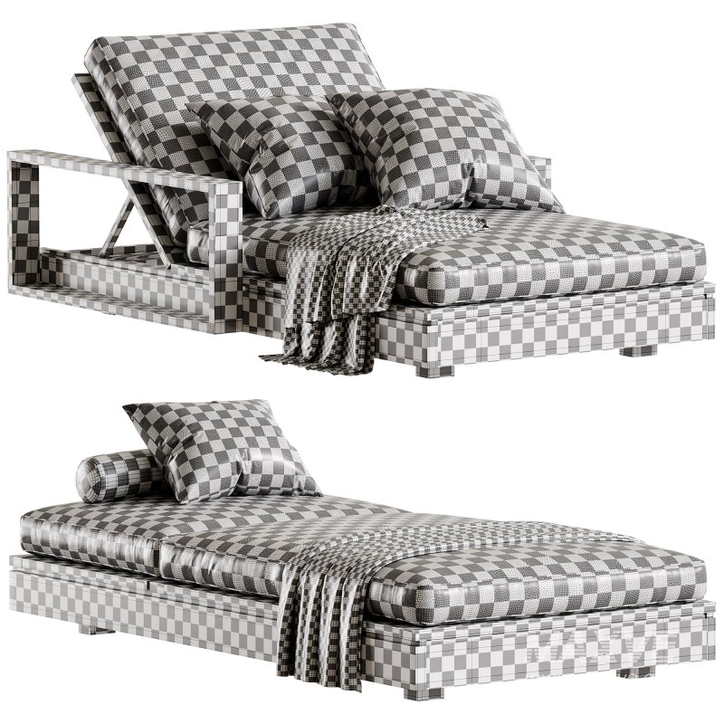 Avila Outdoor Double Sunlounger With Arms - Image 6