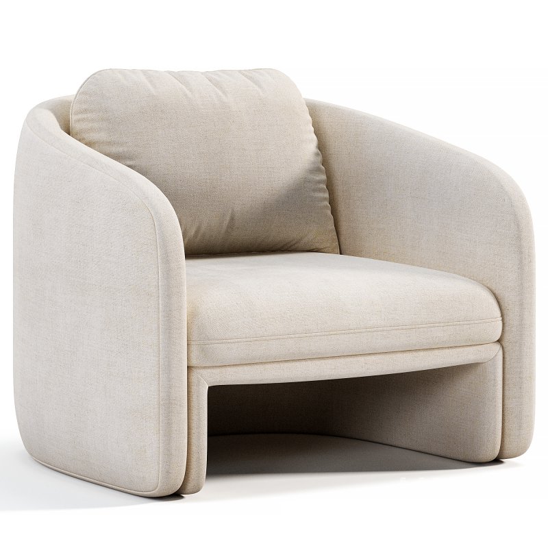 Fauteuil Bas Tissu Bouclette By Laredoute - Image 4
