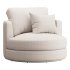 Hamilton Round Performance Fabric Swivel Armchair - Thumbnail 4