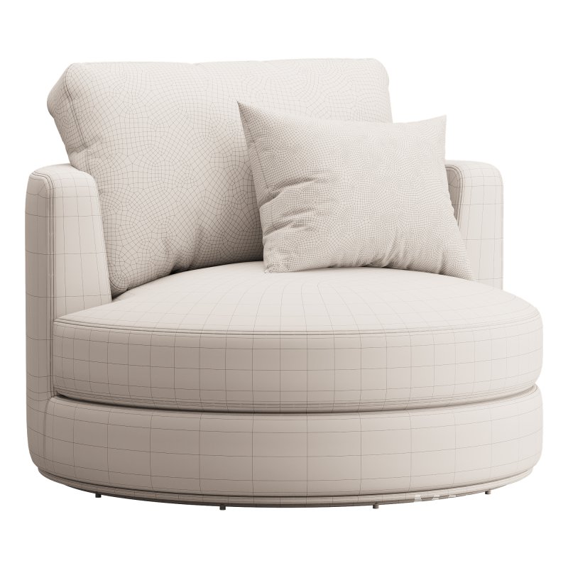 Hamilton Round Performance Fabric Swivel Armchair - Image 4