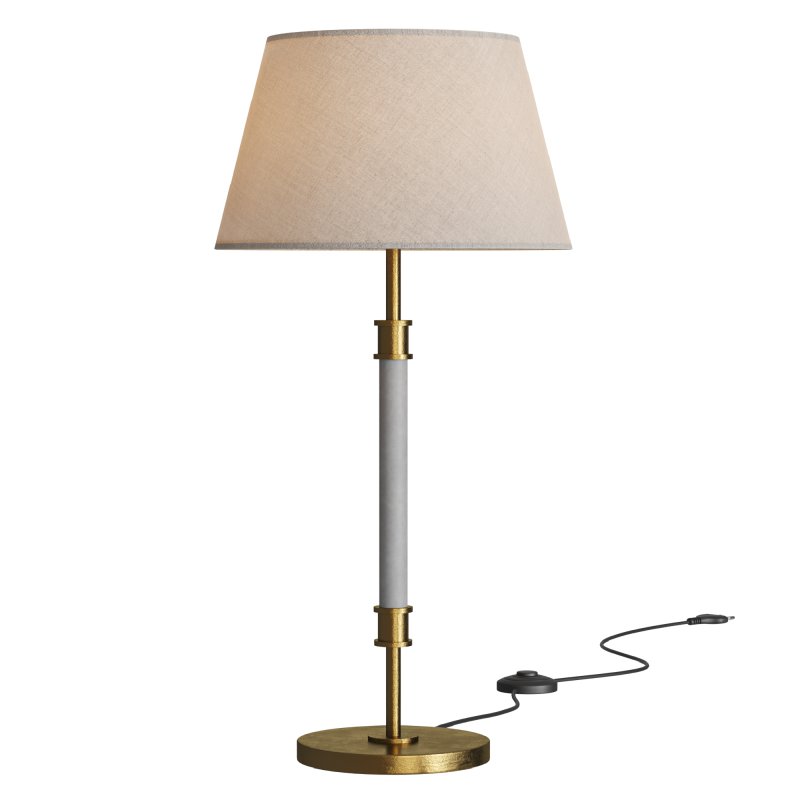 Viator Wrapped White Leather Table Lamp - Image 2