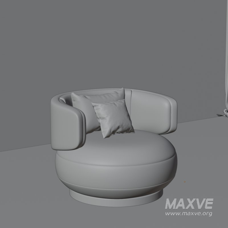 Comfy Round Lounge Chair with Cushions - Image 5