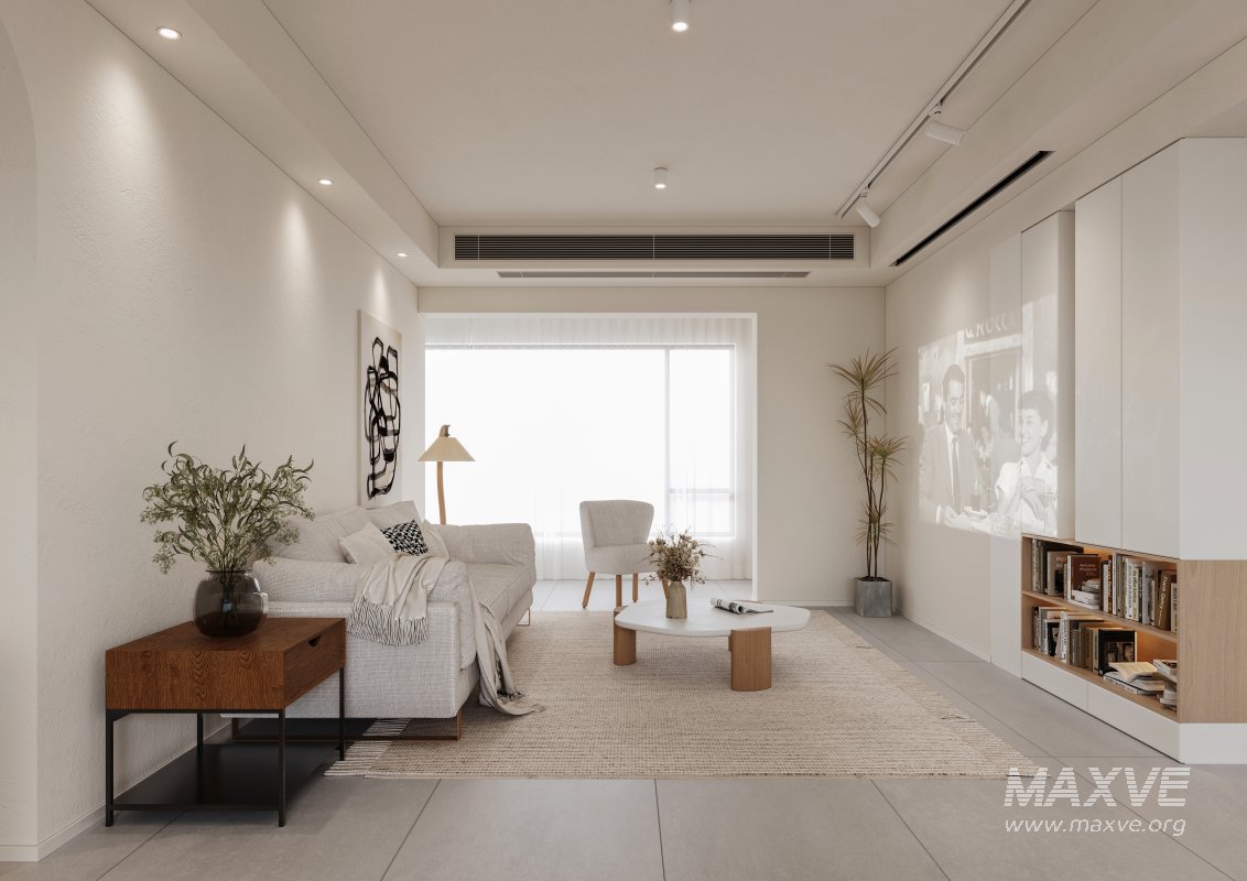 Modern living room and dining room interior scene - Image 1