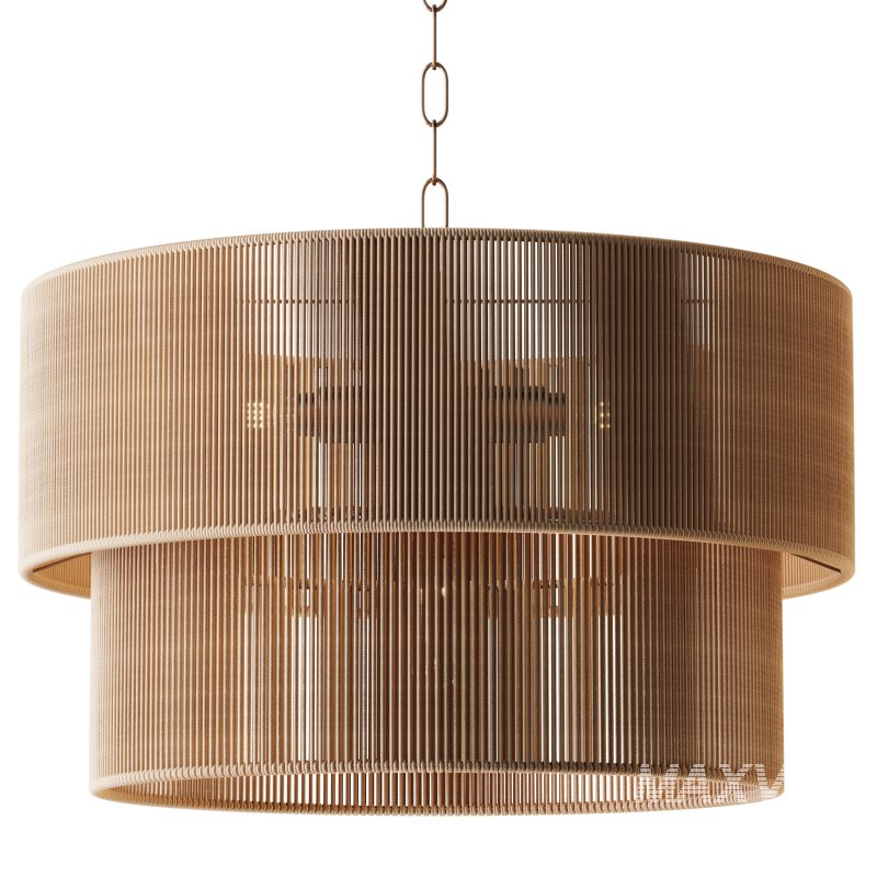 5-Lights Hand-Woven Rattan Pendant Light - Image 3