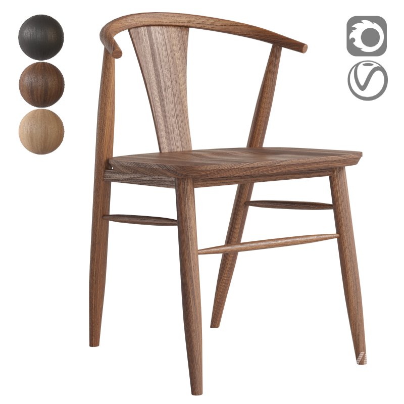 Fyn Natural Walnut Wood Dining Side Chair - Image 1