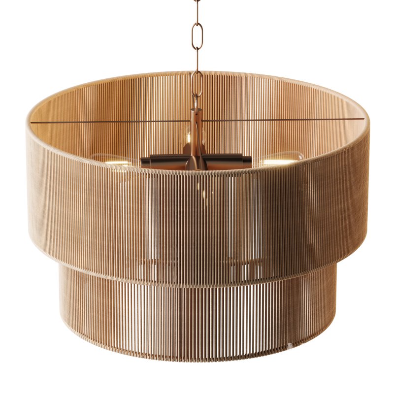 5-Lights Hand-Woven Rattan Pendant Light - Image 2