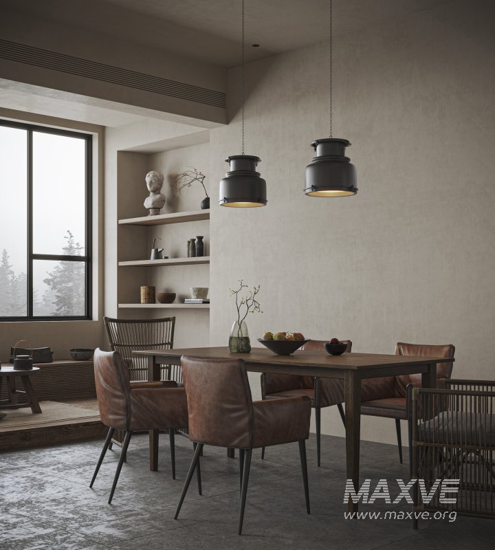 Modern living room and dining room kitchen interior scene - Image 12