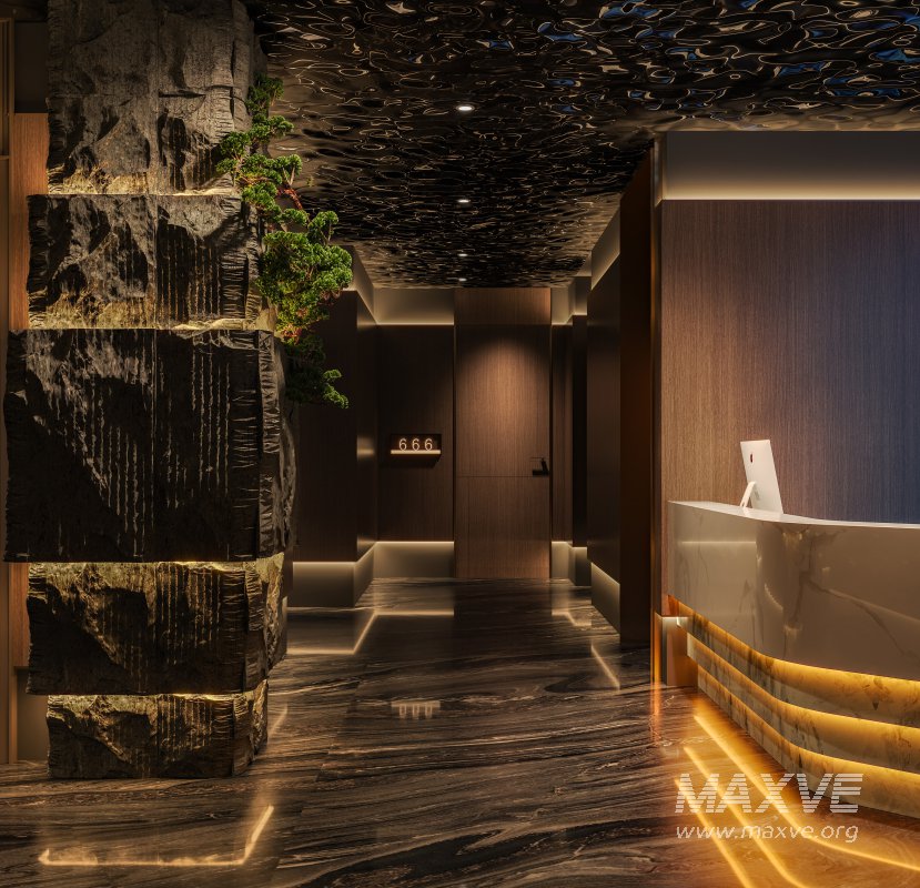 Chinese Hotel reception and hallway - Image 3