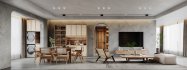 Modern living room and dining room interior scene - Thumbnail 2