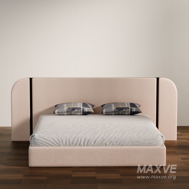 Soft Upholstered Double Bed 3D Model - Image 4