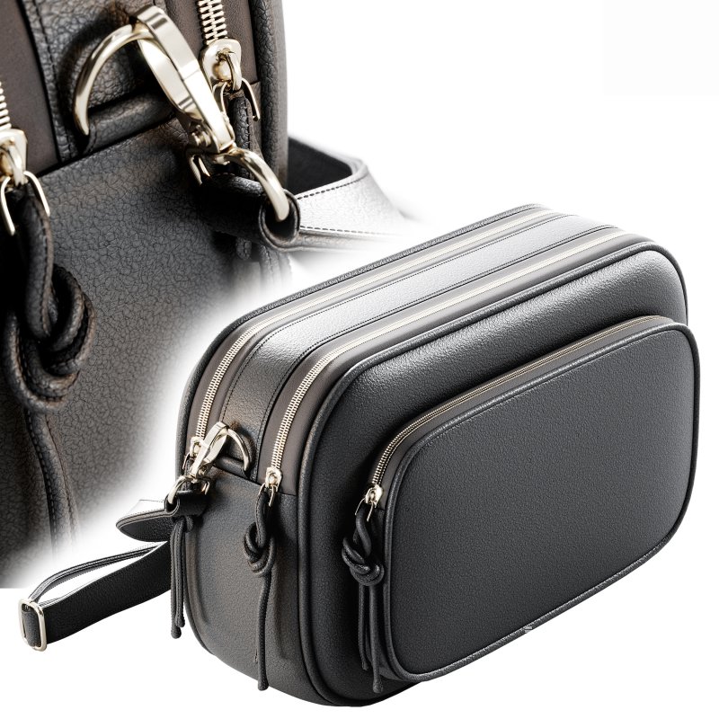 Black leather bag for women - Image 4