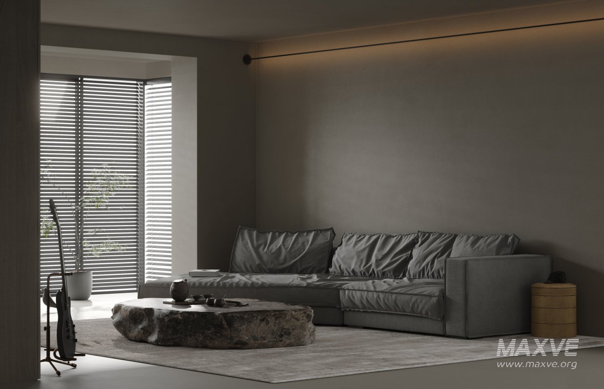 Modern living room and dining room interior scene - Image 7