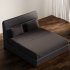 Dark Upholstered Double Bed 3D Model - Thumbnail 2