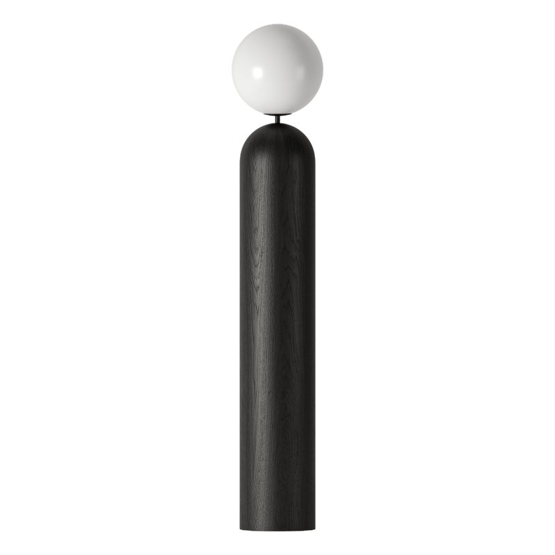 Ori Globe Floor Lamp with Black Wood Base - Image 2