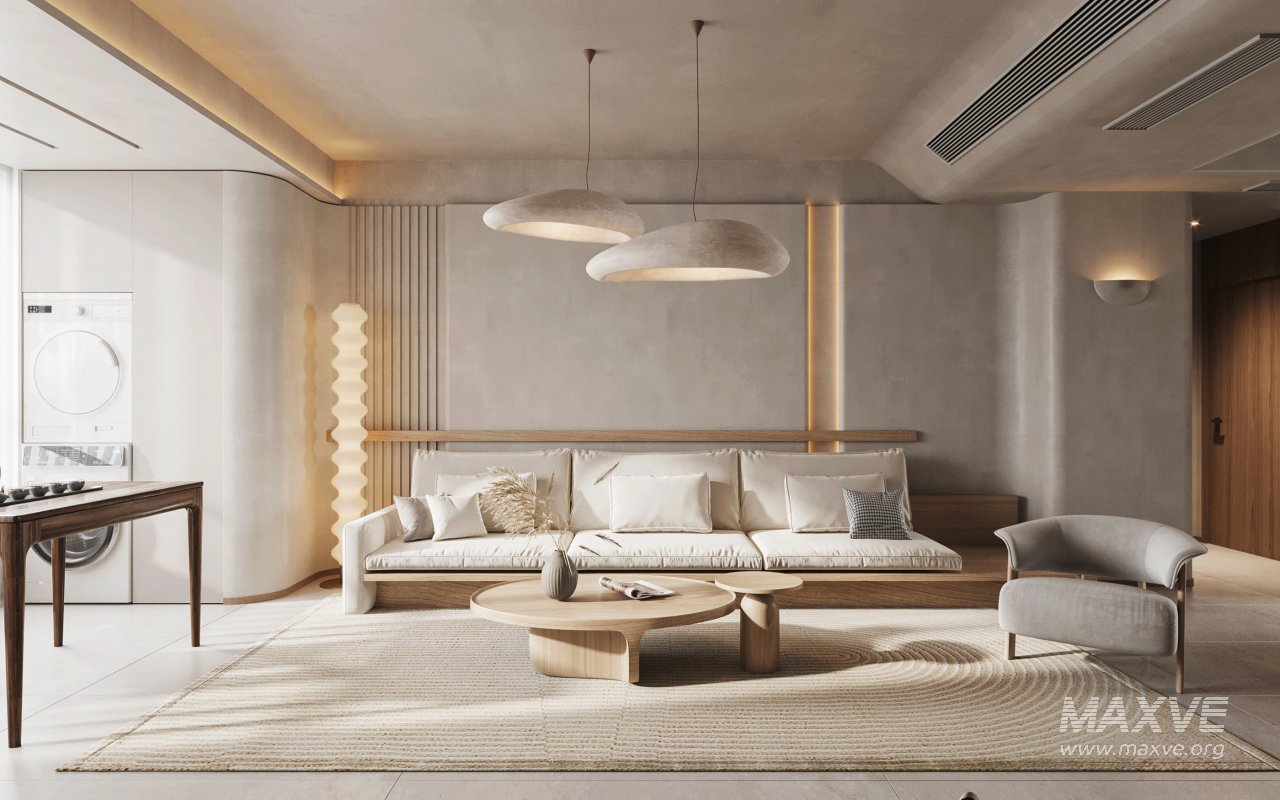 Modern living room and dining room interior scene - Image 8