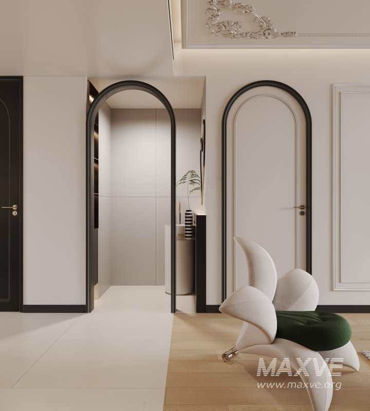 Modern living room and dining room kitchen interior scene - Image 8