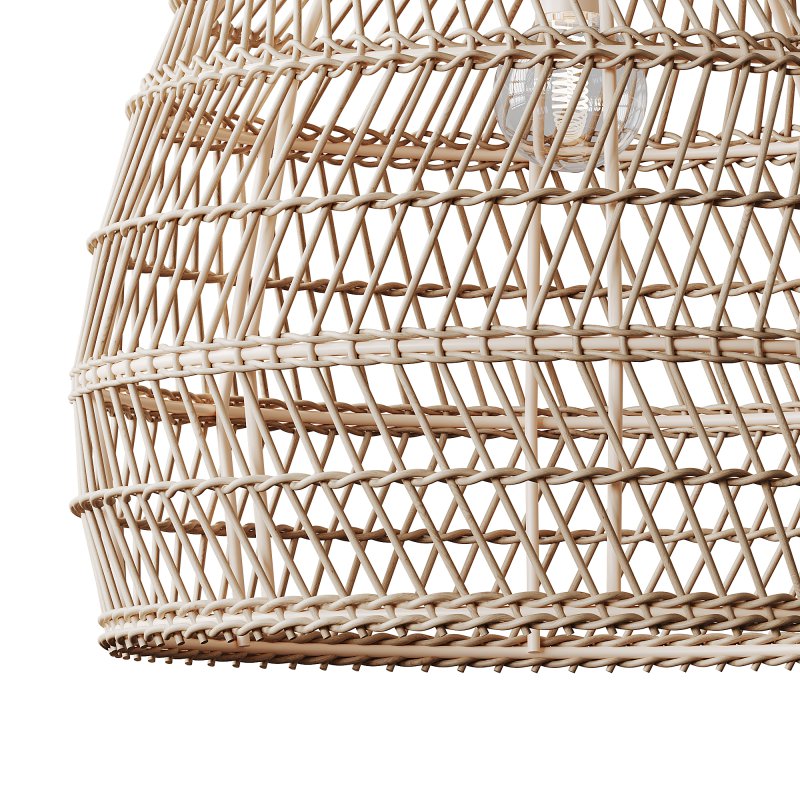 Boho Design Natural Basket Rattan Woven Pendant Light Hanging Lamp - Image 5