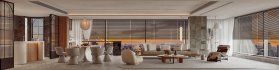 Modern living room and dining room interior scene - Thumbnail 1