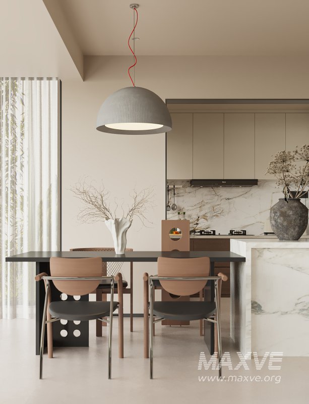 Modern living room and dining room interior scene - Image 2