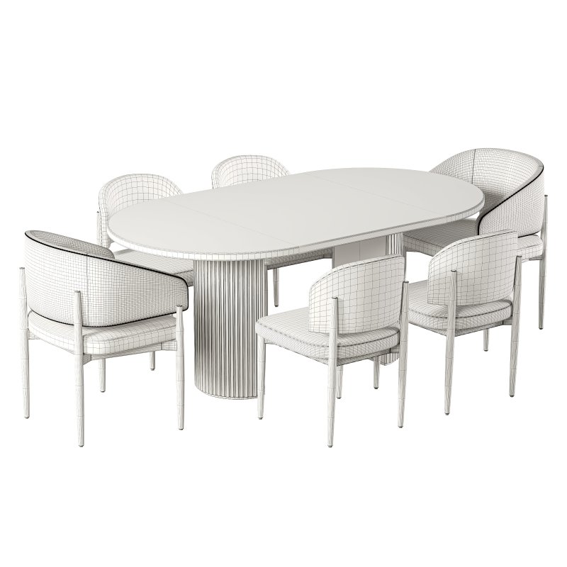 EVA FABRIC DINING CHAIR AND TABLE-RH - Image 6