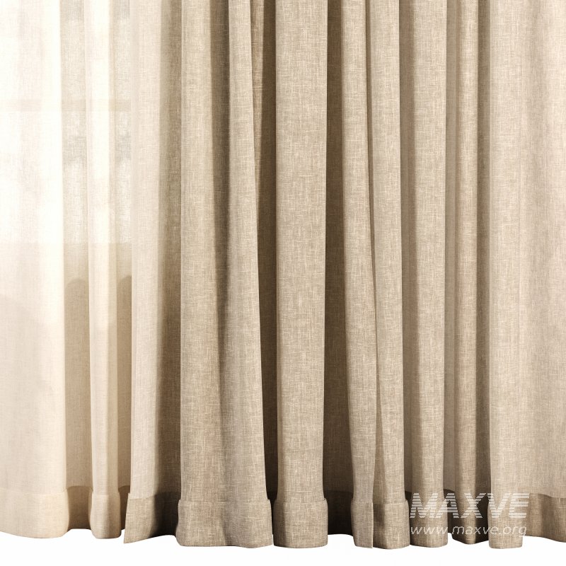 Triple Layer Natural Linen Curtain Set - Image 2