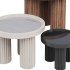 Round Walnut Wood Coffee Table - Thumbnail 4
