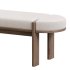Karina Dark Elm Wood w Oatmeal Fabric Bench - Thumbnail 4