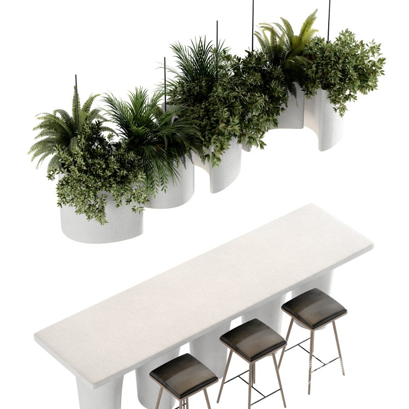 Reception Desk With Hanging Plants-set 15 - Image 3