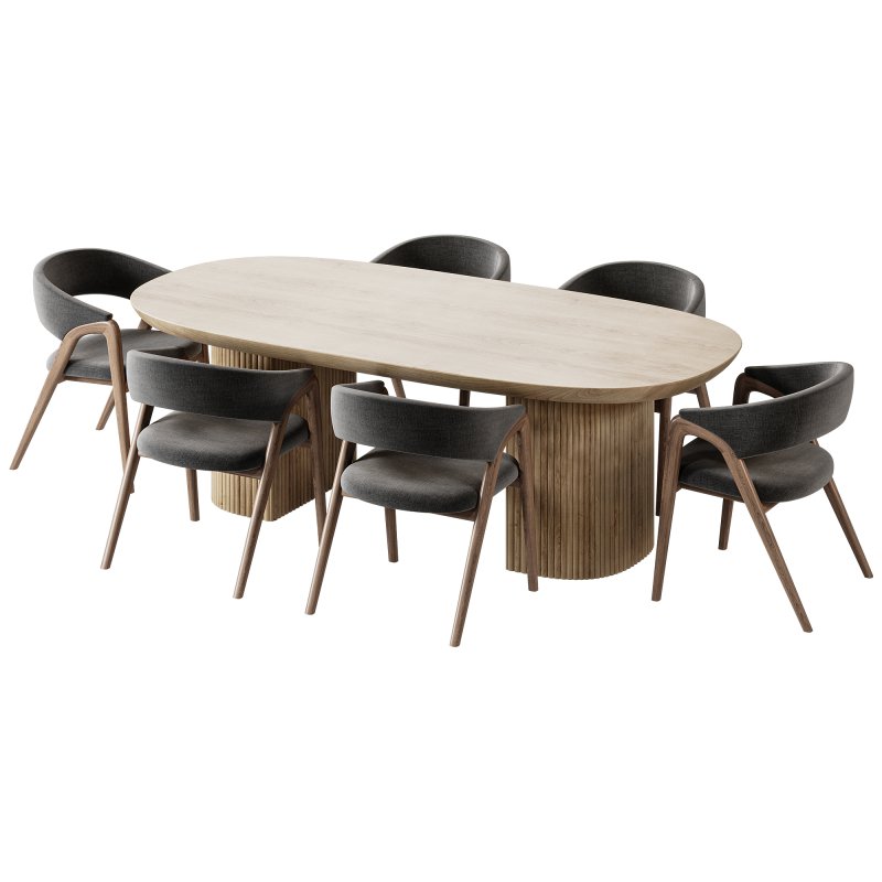 Osten table and arc dining chair set 1 - Image 1