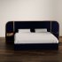 Modern Upholstered Bed with Wooden Arch Frame - Thumbnail 2