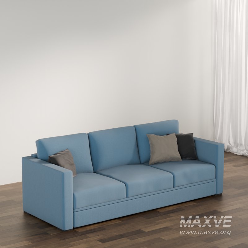 Blue Seater Sofa with Cushions - Image 6