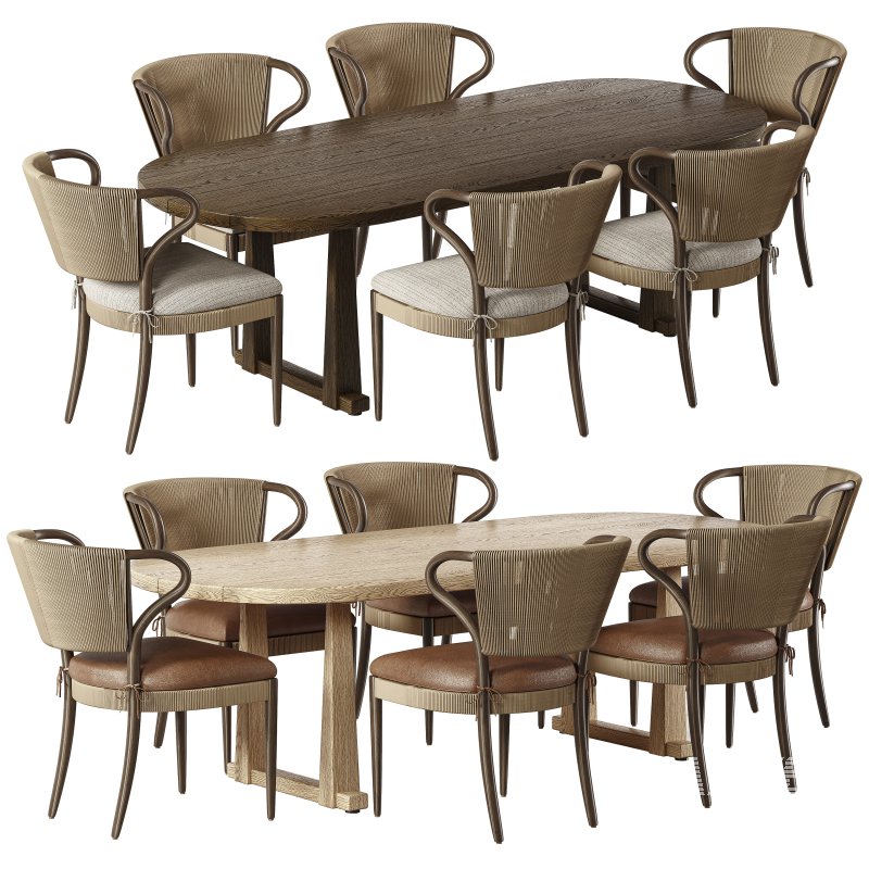 Amira Armless Dining Chair & Ayla Dining Table - Image 1