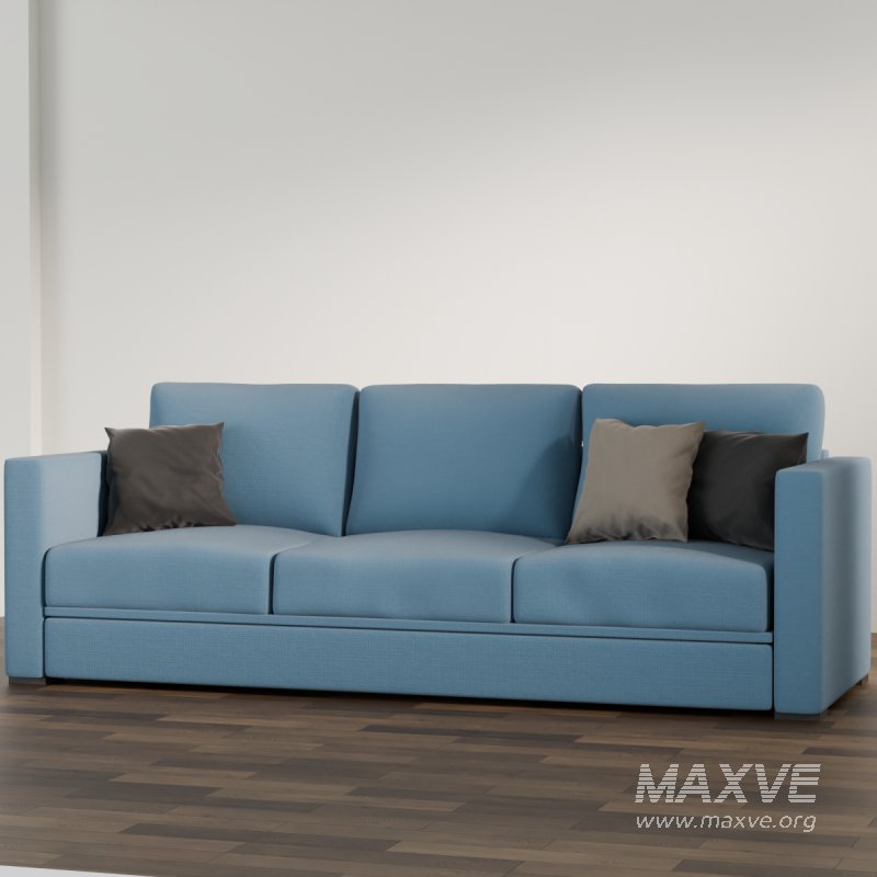 Blue Seater Sofa with Cushions - Image 3