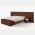Modern Upholstered Bed with Vertical Headboard - Thumbnail 1