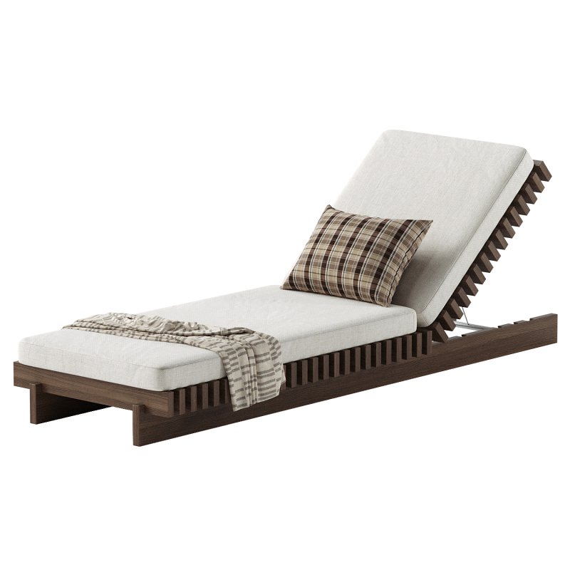 Taiko Stained Teak Outdoor Sun Lounger - Image 3