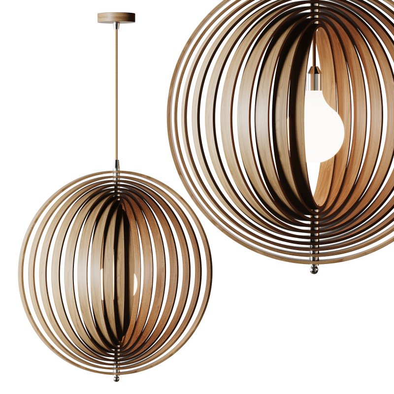 Creative Wood Round Globe Pendant Light Fixture Shade - Image 7
