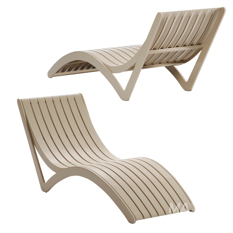 Taupe Farrah 28” Outdoor Chaise Lounge - Image 1