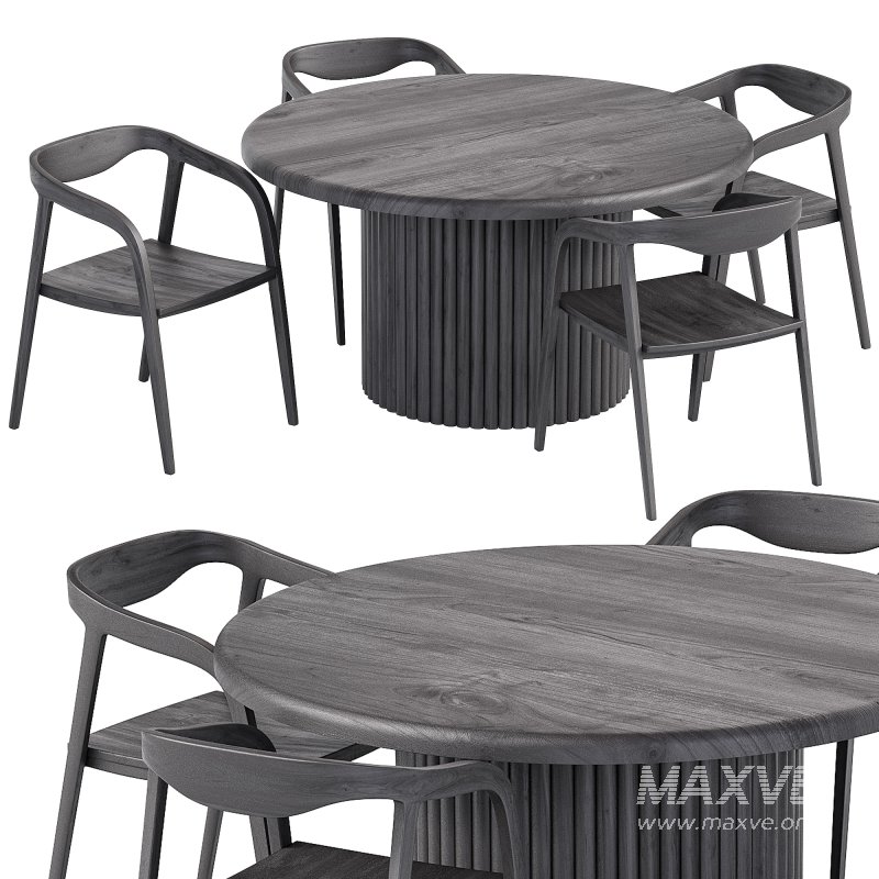 Luxury Black table chair wooden - Image 2