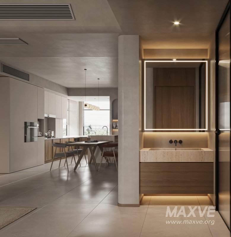 Modern living room and dining room interior scene - Image 4