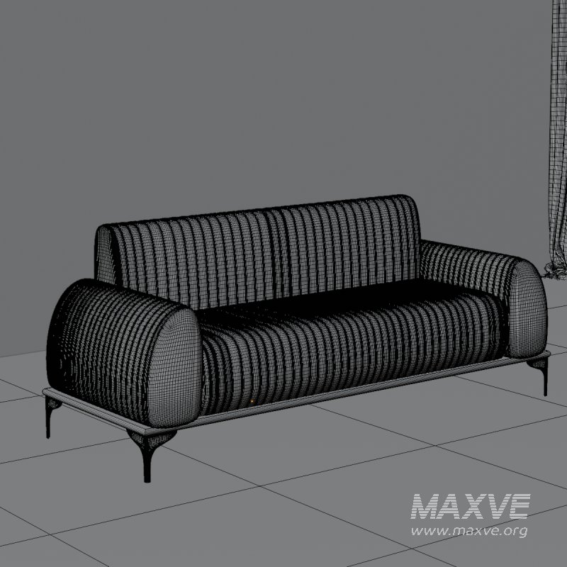 Modern Ribbed Velvet Sofa - Image 5