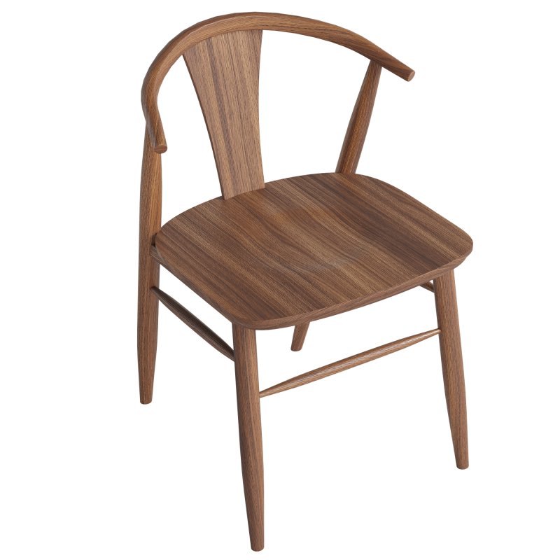 Fyn Natural Walnut Wood Dining Side Chair - Image 4