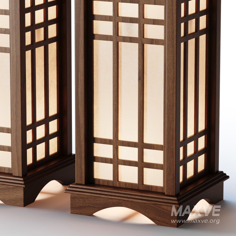 Japanese Style Wood Table Floor Lamp - Image 7