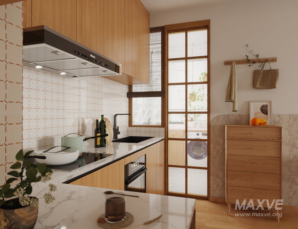 Modern living room and dining room kitchen interior scene - Image 9