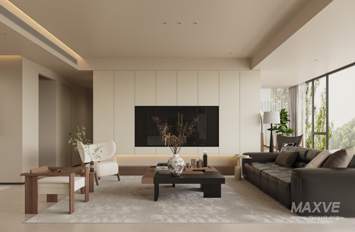 Modern living room and dining room interior scene - Image 3