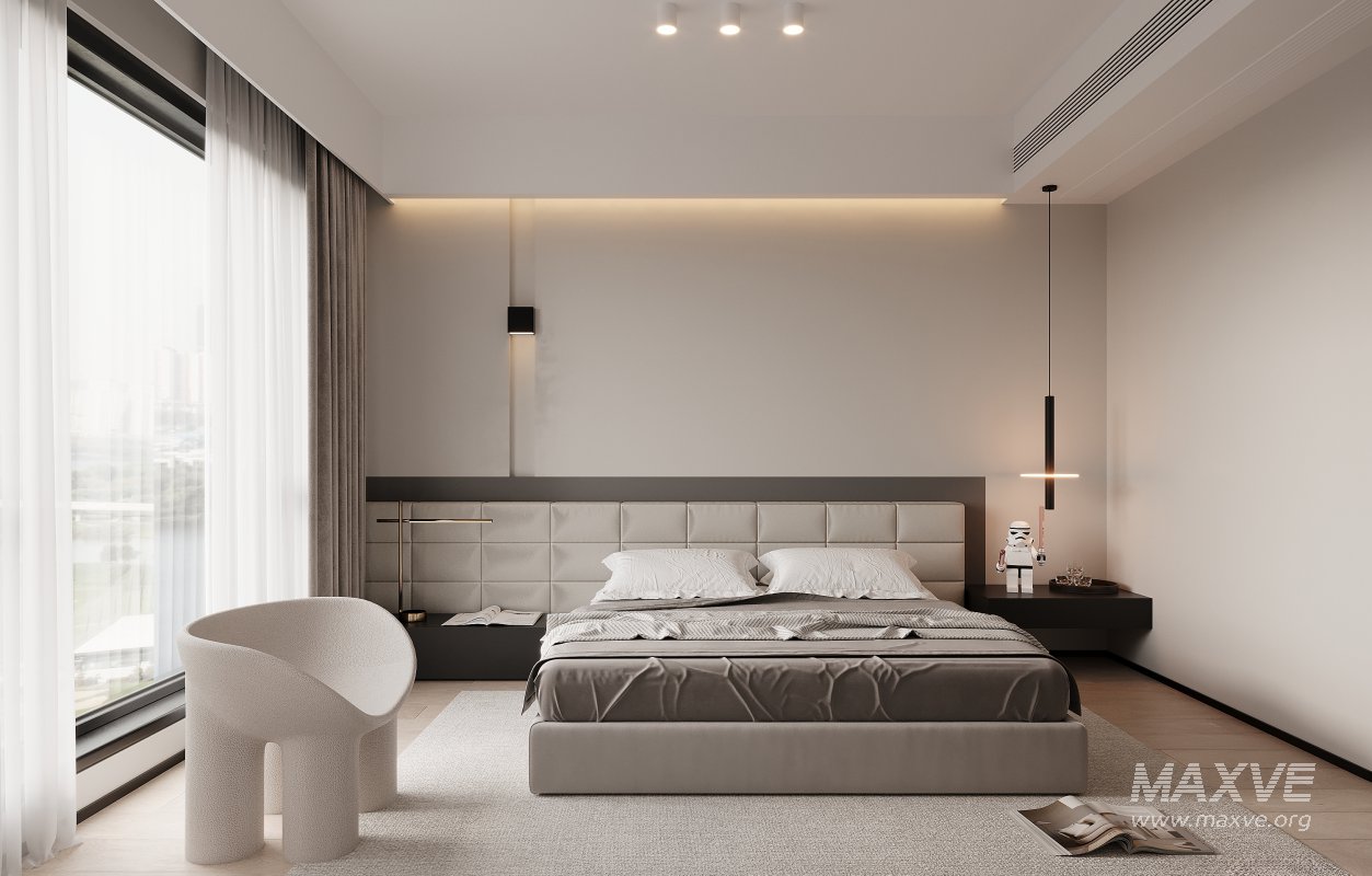 Modern living room and dining room bedroom interior scene - Image 8