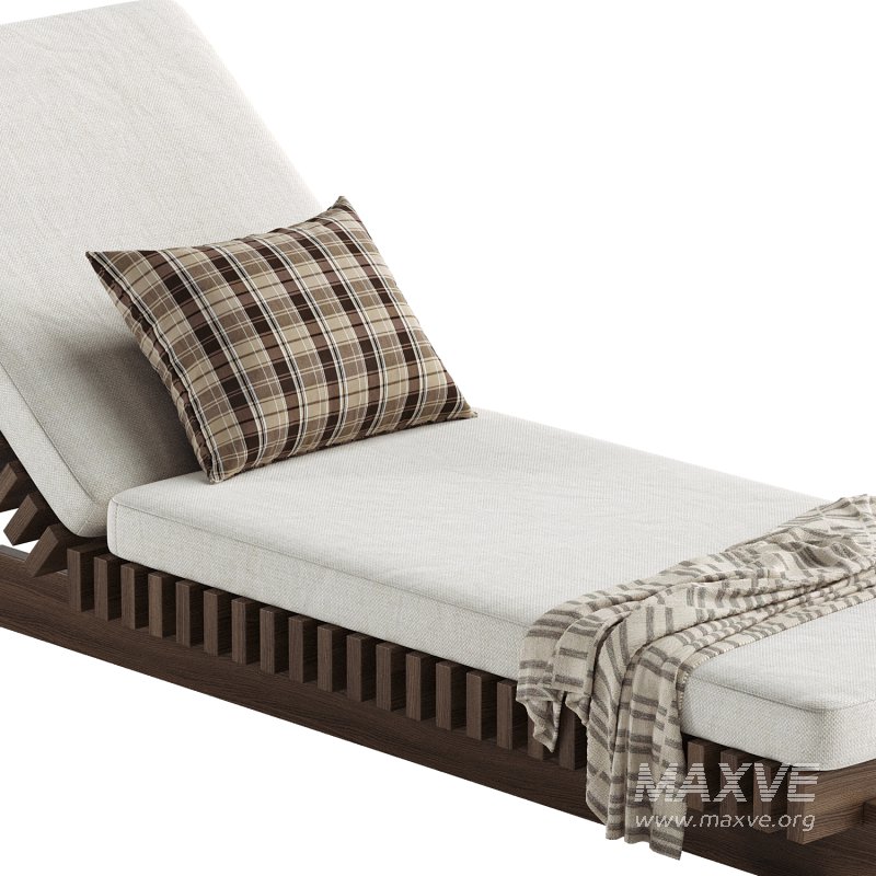 Taiko Stained Teak Outdoor Sun Lounger - Image 6