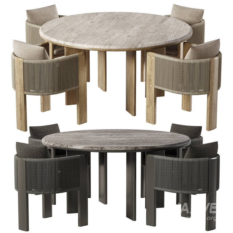 Palm Beach Teak Dining chair and Circel Dining Table - Image 1