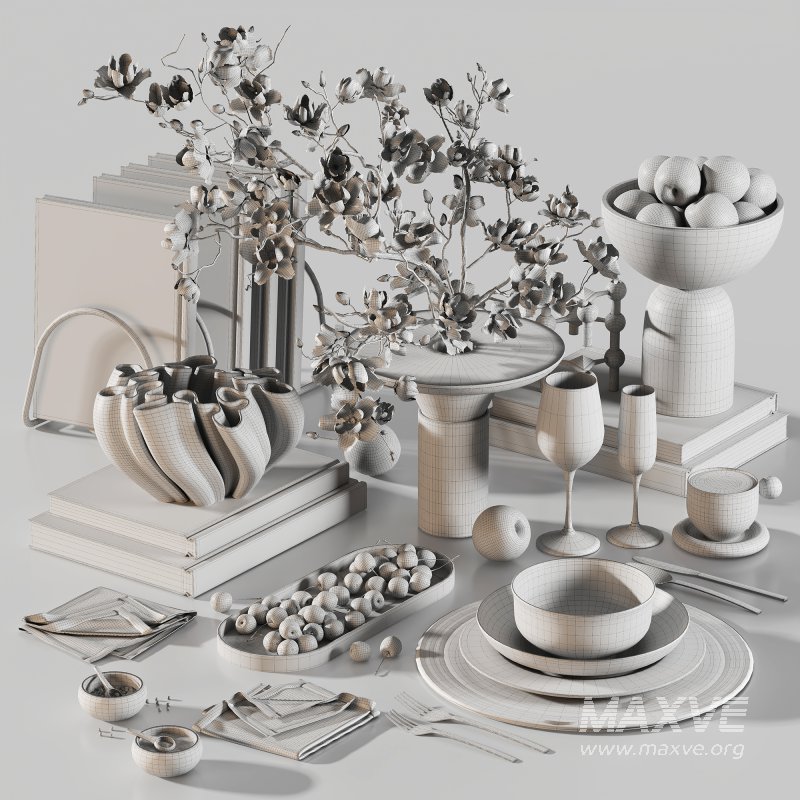 Red Harmony Cherry Blossom and Plum Coffee Table Set - Image 5