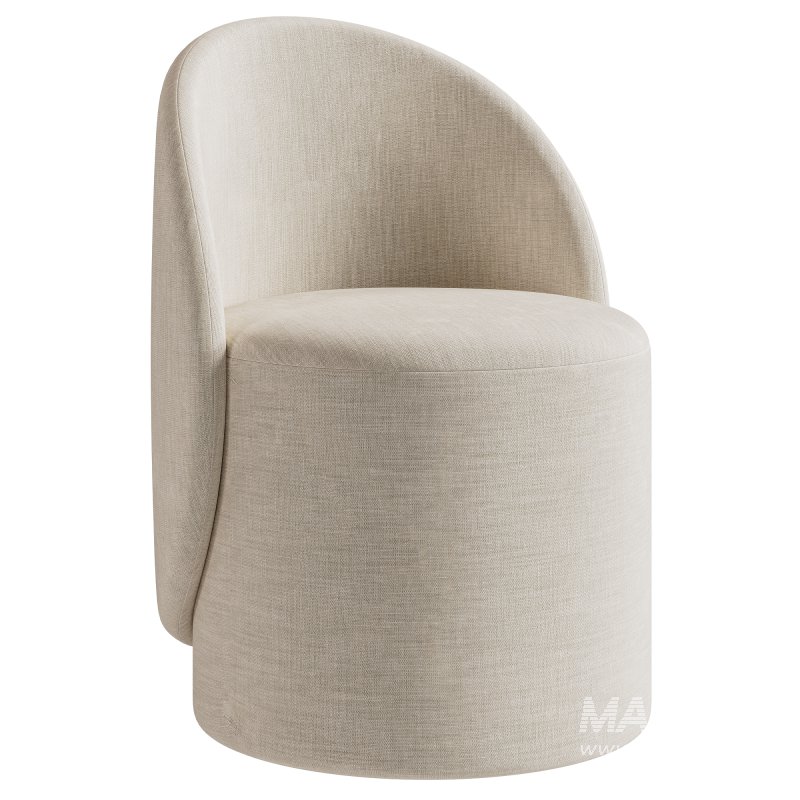 Loreen rotating pouf boucle white - Image 1