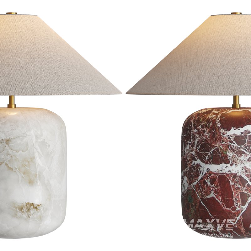 Block Rosso Levanto Marble Table Lamp - Image 6
